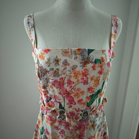 Agua By Agua Bendita lima jardiniera' floral-print linen maxi dress - Picture 5 of 13